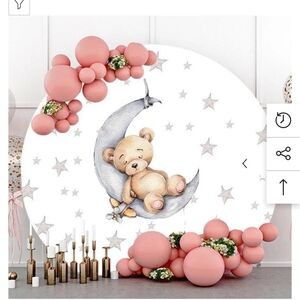 To the moon and back teddy bear baby shower backdrop